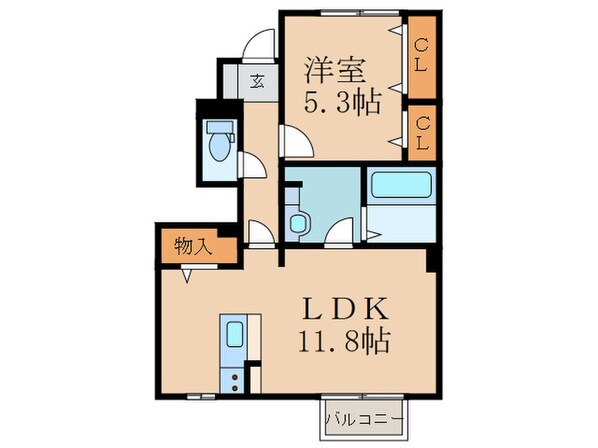 エスポワール下城野Ⅱの物件間取画像